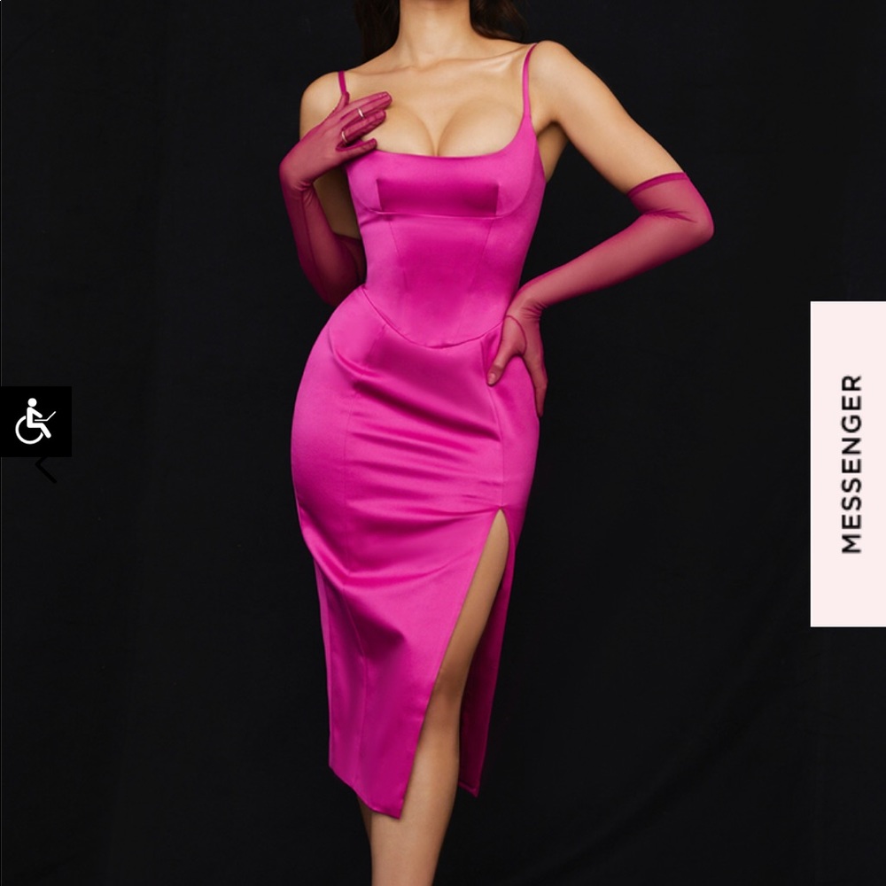 NWT House of CB Casimira Pink Midi Dress - Small